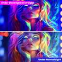 BVBOX Wall Tapestry Cool Girl Tapestry Blacklight,UV Reactive Black Light Upright Posters Wall Hanging for Bedroom Dorm Living Room Backdrop Decor (style2, 79" x 59")