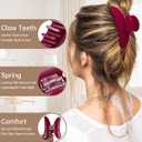 Mesovor 4 pack Acrylic Hair Clips Claws, Nonslip 4.1" Large Hair Grip Hairclips for Thin and Thick | French Banana Barrettes Hair Strong Hold Hair Jaw Clamps (Red, Cherry Red)