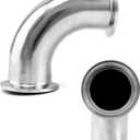 QWORK 1-1/2" Tube OD Sanitary Ferrule Elbow 90 Degree Pipe Fitting - Pack of 4