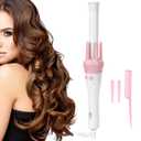 Curling Iron Automatic Rotating Iron, Professional Curling Iron Wand Ceramic Electric Curling Wand 110-240V, Auto Rotating Hair Waver Curling Wand, Fast Heats Up Hair Curler (US