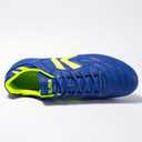 KELME Soccer Cleats Men Pro Calfskin Leather Soccer Shoes Outdoor Firm Multi Ground Football Sneaker Unisex Adult (Blue)