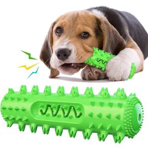 Dog Chew Toys for Aggressive Chewers, Dog Toothbrush Care Cleaning Stick, Puppy Toothing Chew Toy for Small Middle Dog (Green)