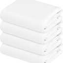 Set of 4 White Polyester Drop Cloth, All Purpose Waterproof Reusable Paint Drop Cloth, Drop Cloth Curtains, Paint Couch Cover,Drop Cloth for Painter Furniture & Floor Protection(9x12 FT)