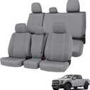 Front and Rear Truck Seat Cover Compatible with 2015-2019 Ford F150 2016-2019 F250-F550, The Front with Opening Armrest, Knitted Fabric Heavy Duty, Gray