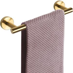 NearMoon Bath Towel Bar, Thicken Stainless Steel Shower Towel Rack Holder Wall Mounted for Bathroom, 9-lnch Overall Length-7-lnch Usable Hanging Space (1 Pack, Brushed Gold)