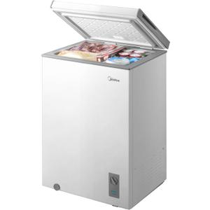 Midea MERC04C4BAWW Chest Freezer, 3.5 Cubic Feet Freezer With Removable Basket, Interior LED Light, Adjustable Temperature, For Kitchen Apartment Office, White