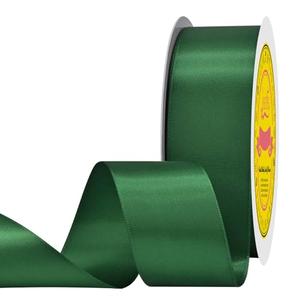 LEEQE Double Face Satin Ribbon 1-1/2 inch X 50 Yards Polyester Forest Green Ribbon for Gift Wrapping Very Suitable for Weddings Party Hair Bow Invitation Decorations and More