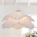 15.7" Pendant Lights Kitchen Island, 1-Light Flower Chandelier Modern Petal Fabric Ceiling Hanging Lighting Fixture Decor for Dining Room, Bedroom, Living Room, Entryway, Foyer, Nursery