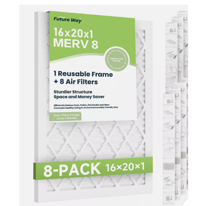 Air Filters 16x20x1” 8-pack With Reusable Frame Merv 8 Mpr 700 Filters