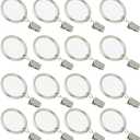 16 Pack Curtain Rings with Clips, Window Clip Rings Curtain Hooks Hangers Clip Rings for Hanging Drapery Drapes Bows, Mini 1 Inch Diameter, Fits up to 5/8" Rod, Matte Silver