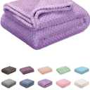 Fuzzy Throw Blanket, Plush Fleece Blankets for Adults, Toddler, Boys and Girls, Warm Soft Blankets and Throws for Bed, Couch, Sofa, Travel and Outdoor, Camping (40Wx60L, M-Lavender)