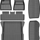 Tesla Model 3 Highland/Standard Floor Mats Custom Fit All Weather TPE Cargo Liner Cargo Trunk Accessories,Compatible 2024-2026 Tesla Model 3 2024-2026 Model 3 Full Floor Mat Kit Set of 6