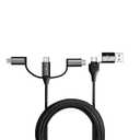 Futurizta Tech [Upgraded] Zeus-X 6-in-1 Universal Multi Cable (10ft/3m) Fast Charging 60W Laptop PD, QC3.0 & 27W iPhone Fast Charging & Data Sync, Military Grade Braided with Cable Organizer Strap