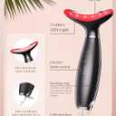 Dopsikn 7 Color Galvanic Machines - Red Light Therapy for Face and Neck, Face Massager Tool for Wrinkles, Double Chin, Vibrating Facial Massager with Thermals, Black