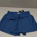 PINSPARK Women's 2 in 1 Running Shorts with Liner Pockets Quick Dry Athletic Workout Gym Shorts, Blue, XL