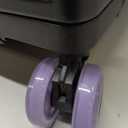 ROPLUS Aluminium Frame Checked-Luggage with Smooth Jelly Wheels, Hardside Zipperless Rolling Suitcase with TSA Lock (BlackPurple, 28-Inch)
