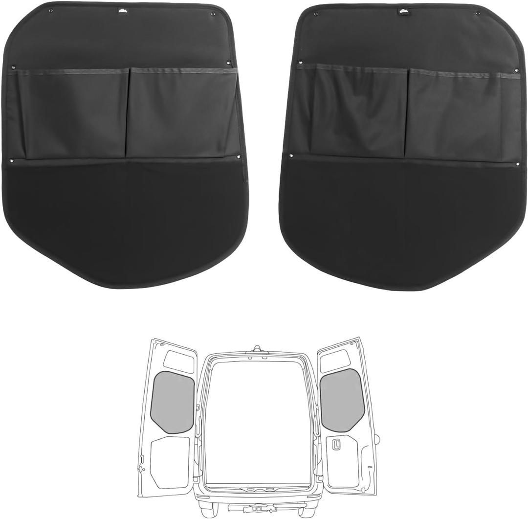 VANNCAMP Rear Door Storage Panels (Pair) for 2019–Current Mercedes-Benz Sprinter Van VS30, Extra Storage, Rigid PP Core Design, Middle