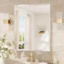 TokeShimi 24x30 Frameless Bathroom Mirror for Over Sink, Tempered Beveled Wall Mirror with 1" Beveled Edge, Shatterproof Rectangle Mirrored for Vanity, Living Room, Entryway, Restroom