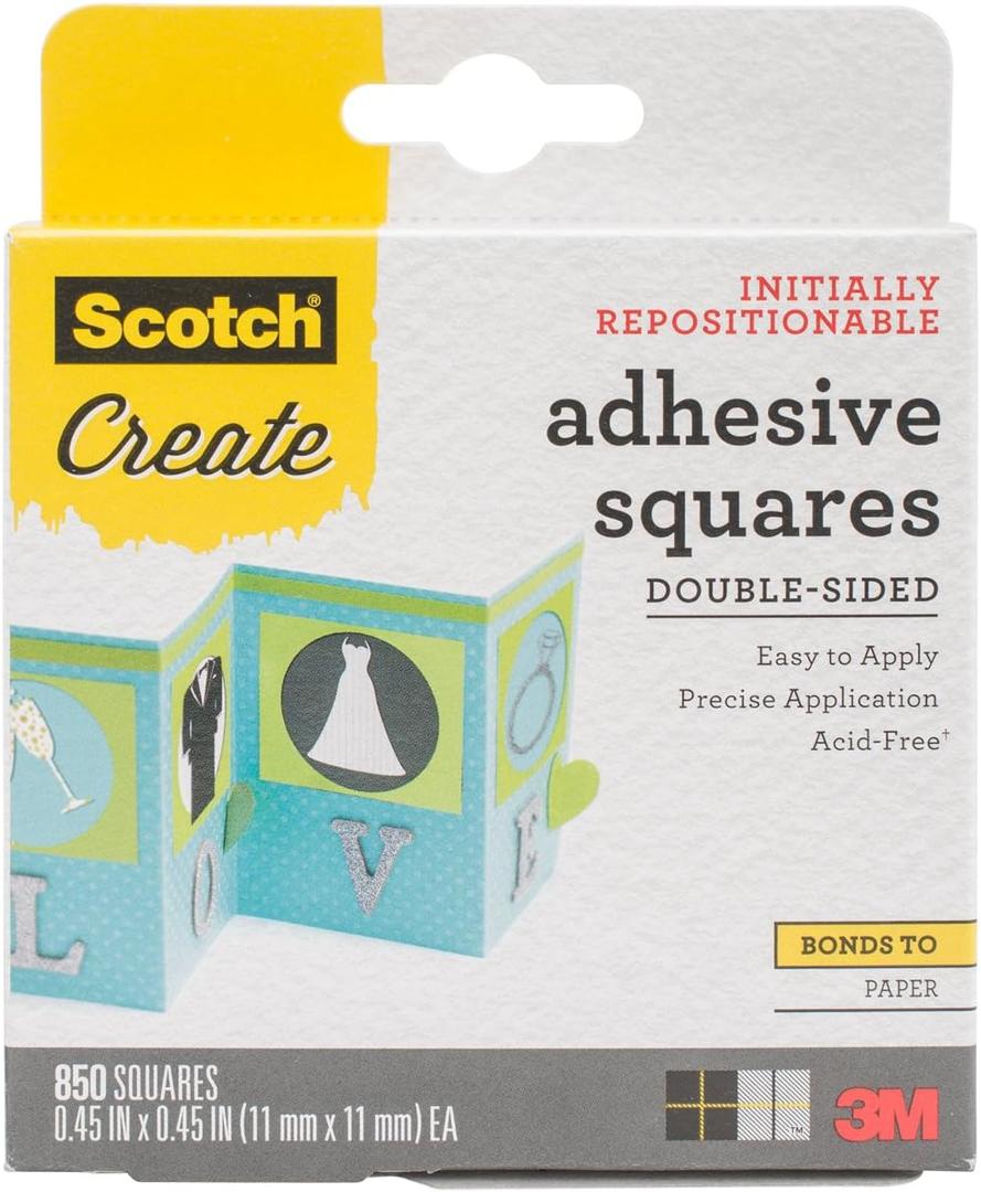 Scotch 009-850-Cft Adhesive Squares 850 Piece