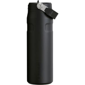 Stanley IceFlow Flip Straw 2.0 Water Bottle 24 OZ | Built-In Straw with Larger Opening | Lightweight & Leak-Resistant | Insulated Stainless Steel | BPA-Free | Black 2.0