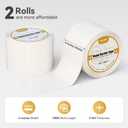 Vapor Barrier Tape 2 Rolls, 4" Wide x 180' Long Moisture Barrier Tape, 9 mil White polyethylene Tape, Moisture Sealing and Seams for Crawl Spaces, Vapor barriers, Marine, Insulation