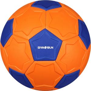 Curve Soccer Ball Size 4, Swerve Soft Balls for Outdoor and Indoor,Size 4 Soccer Ball for Boys and Girls (Orange Blue)