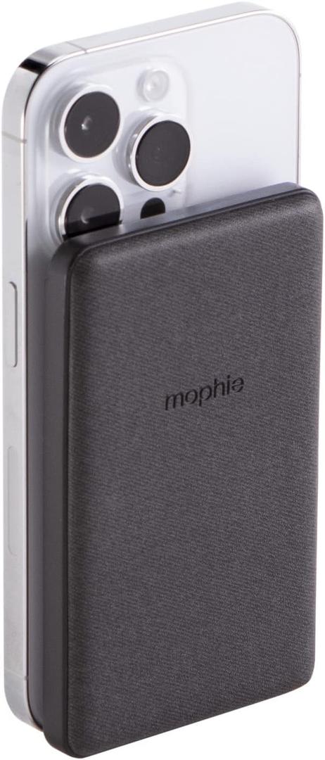 mophie Snap+ Juice Pack Mini - Wireless Portable Magnetic Charger with 5000 mAh Internal Battery, Compatible with MagSafe & Qi-Enabled Smartphones, Works with Apple, Samsung, and Google Phones, Black
