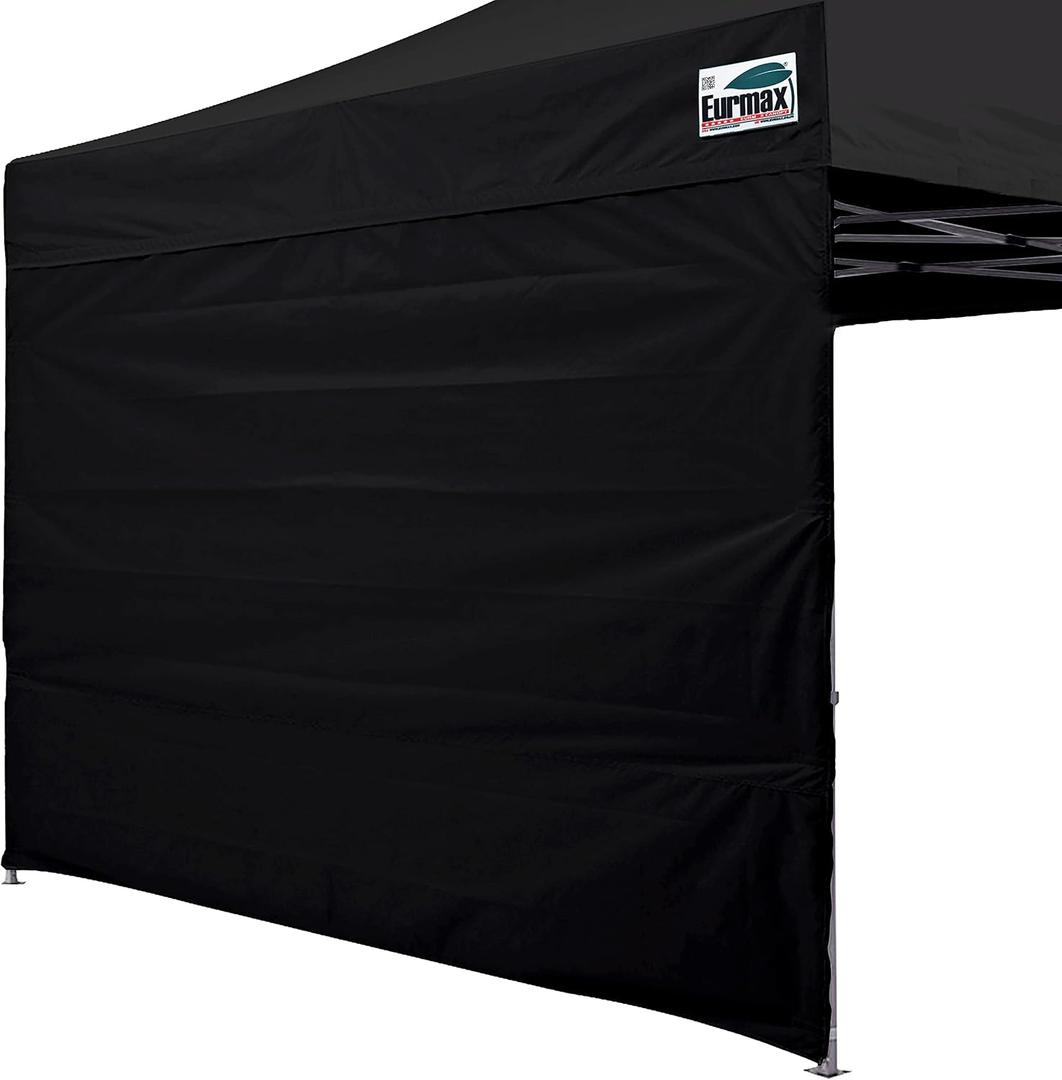 Eurmax USA 8x8 Pop Up Canopy SunWall-UV Protection for Tents,Blocks Sunlight&Wind,Water Resistant Side Wall Only,Easy Hook & Loop Installation,Fit for 8FT Straight Leg Shelters&Gazebo,Black