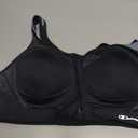 Champion Women's Sports Bra, Motion Control Front-Zip, High-Impact Maximum Support, Breathable, Moisture-Wicking, 38D, Black