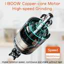 BI-DTOOL Electric Grain Mill Grinder 800g Stainless Steel Pulverizer 36000r/min High-speed Grain Mill 1800W Dry Material Grinding Machine 270 swingable Superfine powder for Home and Commercial