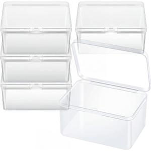 4 x Vicenpal Playing Card Boxes Snaps Closed Clear Plastic Cases Poker Gaming Playing Cards Trading Card Storage Boxes Compatible with MTG TCG 100 Game Cases 4.3 x 2.95 x 2.2 Inches(4 Pcs)