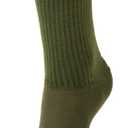 FUN TOES Men Crew Toe Socks Athletic Running - Proper Toe Alignment - Breathable Mesh Top - Value 6 Pairs Pack size 6-12 (Green, M)