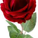 Noble Rose Ring Box - Flower Heart Engagement Ring Box for Proposal Ring, Ceremony, Wedding or Special Occasions (Red)