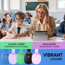 Kids Headphones Bulk 5 Pack for School, HD Mic Stereo Sound Over-Ear Headphones for Classroom, Comfortable Fit, Foldable, 3.5mm Jack Wired Headphones for Kids ipad Tablets Computer Travel