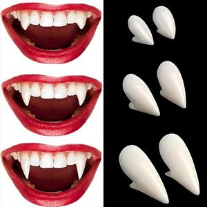 Vampire Teeth Fangs - Perfect Fit Halloween Vampire Fangs for Cosplay Adults with Adhesive, Vampire Accessories Costume Makeup Realistic Fake Fangs for Women/Men Halloween Party, 3 Sizes