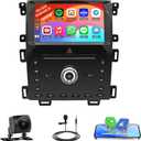 Car Radio Stereo for Ford Edge 2010-2015 with CarPlay Android Auto, 9 Inch HD Touchscreen Radio Bluetooth FM/RDS WiFi SWC + AHD 2+32G Car Radio Receiver Backup Camera/Microphone