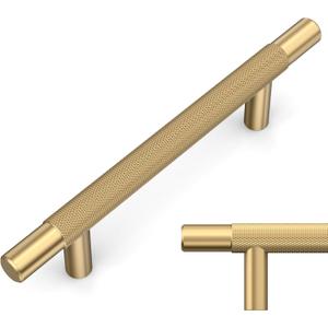 Amerdeco 10 Pack Champagne Bronze Knurled Cabinet Pulls 3.75 Inch Hole Centers Kitchen Cabinet Handles Hardware Kitchen Handles for Cabinets Handles IH0006