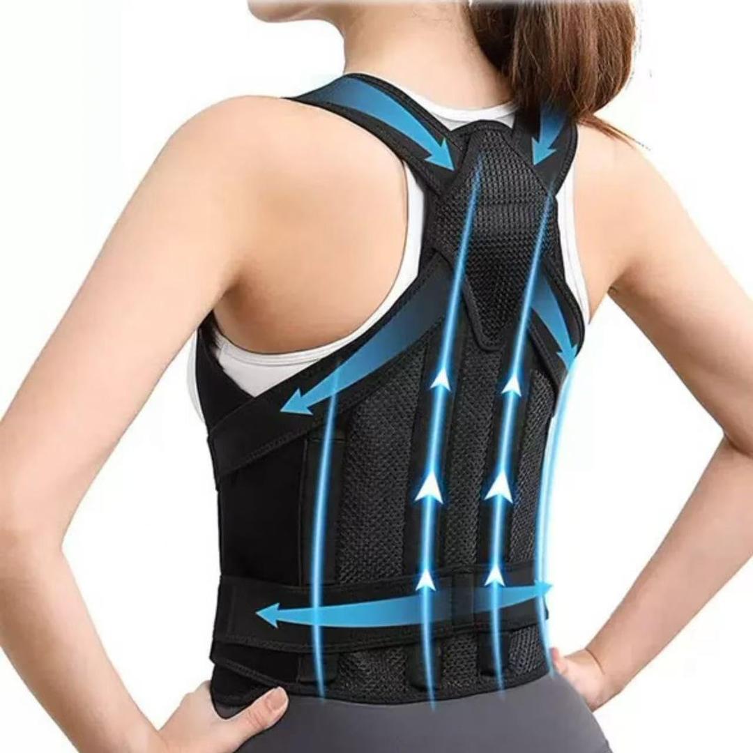 Back Brace Posture Corrector for Women Men, Breathable Back Brace for Full Back Support, Adjustable Shoulder Straightener for Spinal Alignment, Hunched Back & Shoulder Pain Relief (Black, Medium)