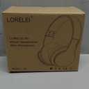 LORELEI X6 Over-Ear Wired Stereo Bass Headphones with Microphone, Lightweight, Foldable & Portable with 1.45M No-Tangle for Smartphone, Tablet, MP3/4, Space Black