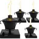 Outdoor Torch for 6x6 Fence Posts, 4 Pack Citronella Post Cap Torch, 14.5 oz Waterproof Metal Citronella Torch, Perfect for Garden, Patio, and Porch Decor