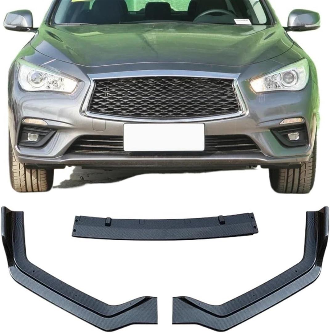 Compatible for Infiniti Q50 2018 2019 2020 2021 Q50 Sport Car Front Bumper Lip Splitter Plate Cover Spoiler Diffuser Deflector Body Kit(Q50-Carbon)