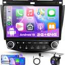 2+64G for Honda Accord 2003-2007 Android Car Radio Stereo with Wireless Carplay/Android Auto,10.1 inch 2.5D Touch Screen GPS Bluetooth WiFi USB FM SWC AHD Backup Camera