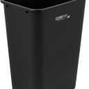Restaurantware-Clean Tek Professional 7 Quart Trash Can, 1 Kitchen Garbage Bin - 1.75 Gallon Capacity, Rectangular, Black Plastic Trash Bin, Stackable, For Bedroom, Office, Bathroom And More