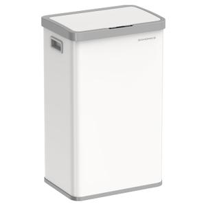 SONGMICS Motion Sensor Trash Can, 18-Gallon (68L) Automatic Kitchen Garbage Can with Stay-Open Lid, Soft Close, Stainless Steel, 15 Trash Bags Included, Cloud White ULTB630W68