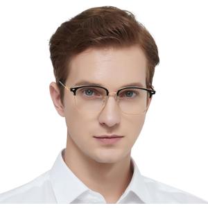 Progressive Multifocus Reading Glasses Men Women Ultralight Multifocal Presbyopic Glasses Bifocal Readers Glasses (Black Gold)
