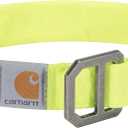 Carhartt Nylon Duck Dog Collar, Fully Adjustable Durable 2-Ply Cordura Nylon Canvas Collars for Dogs, Brite Lime, Large