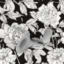 Vintage Floral Peel and Stick Wallpaper Boho Removable Self Adhesive Wall Paper for Bedroom,Kitchen Accent Wall Decorations 17.3"x236" Vintage White and Black Floral Leaf Vinyl Contact Paper