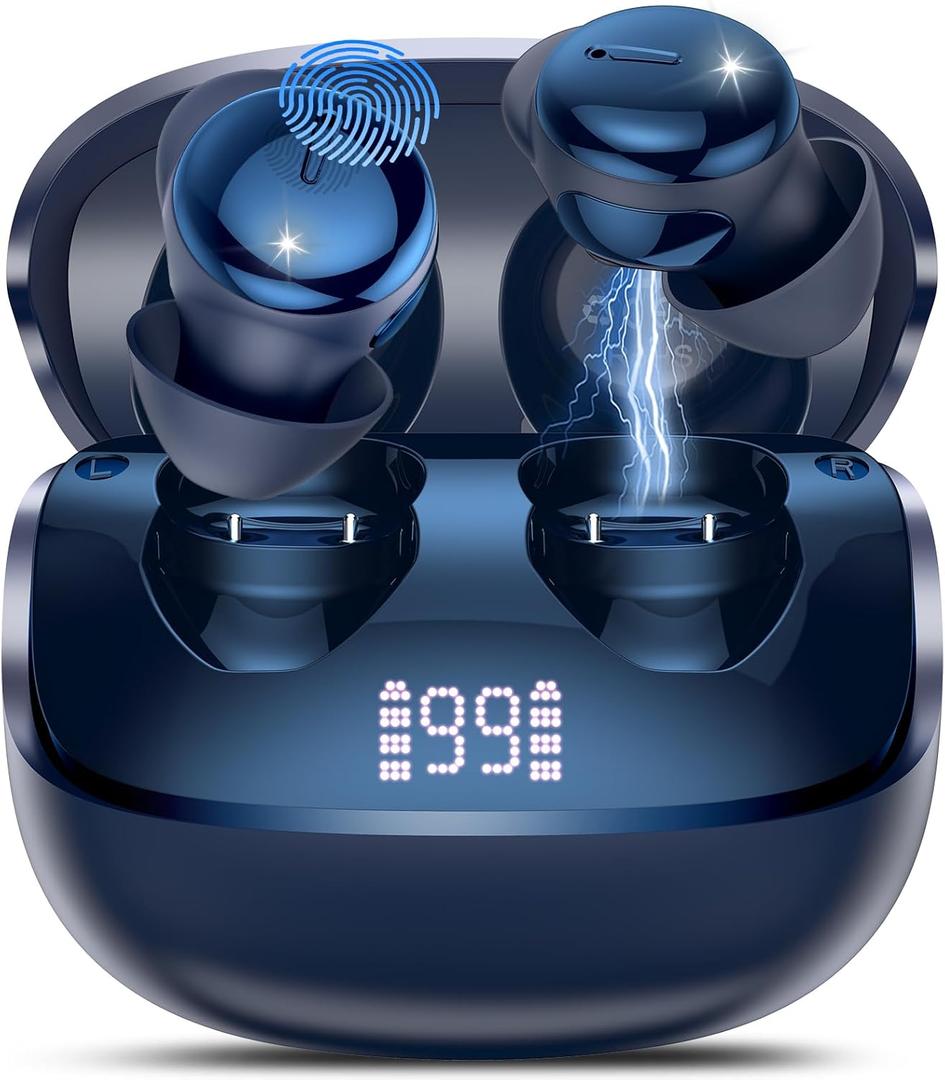 Sleep Earbuds Bluetooth 5.4 in Ear Light-Weight Headphones with Sleep Mode and White Noise, Mini Sleep Ear Buds for Side Sleepers, Clear Calls, 48H Sleep Earphones for Relaxing/Focus, Blue