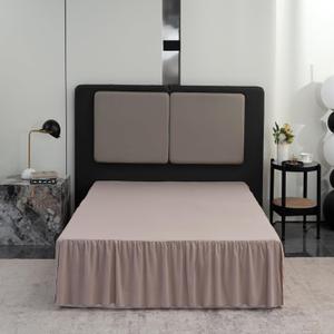 Bed Skirt King Size Ruffled Bed Skirt with Split Corners, 18 Inch Drop Dust Ruffle Bed Skirts with Platform, Khaki