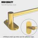 Towel Bar, Adjustable 14.4inch - 25.2inch Towel Rack, Self Adhesive & Wall Mounted for Bathroom Kitchen Hand Towel Holder Cloths Hanger SUS 304 Stainless Steel Organizer Single Bar (2, Gold)